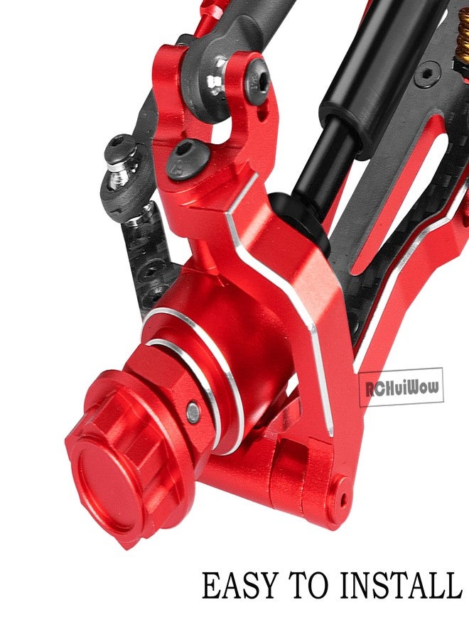 محور عجلة RCHuiWow RC مقاس 17 مم مع صواميل غطاء مانعة للغبار، قطعة ترقية لسيارات Typhon 3S BLX وTyphon Mega 550 بمقياس 1/8، محور عجلة سداسي من سبائك الألومنيوم مع مفتاح ربط، أحمر - Image 5